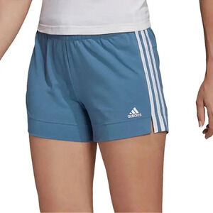 Adidas Women's Pacer 3-Stripes Knit M Size Shorts - Altered Blue/white NWT